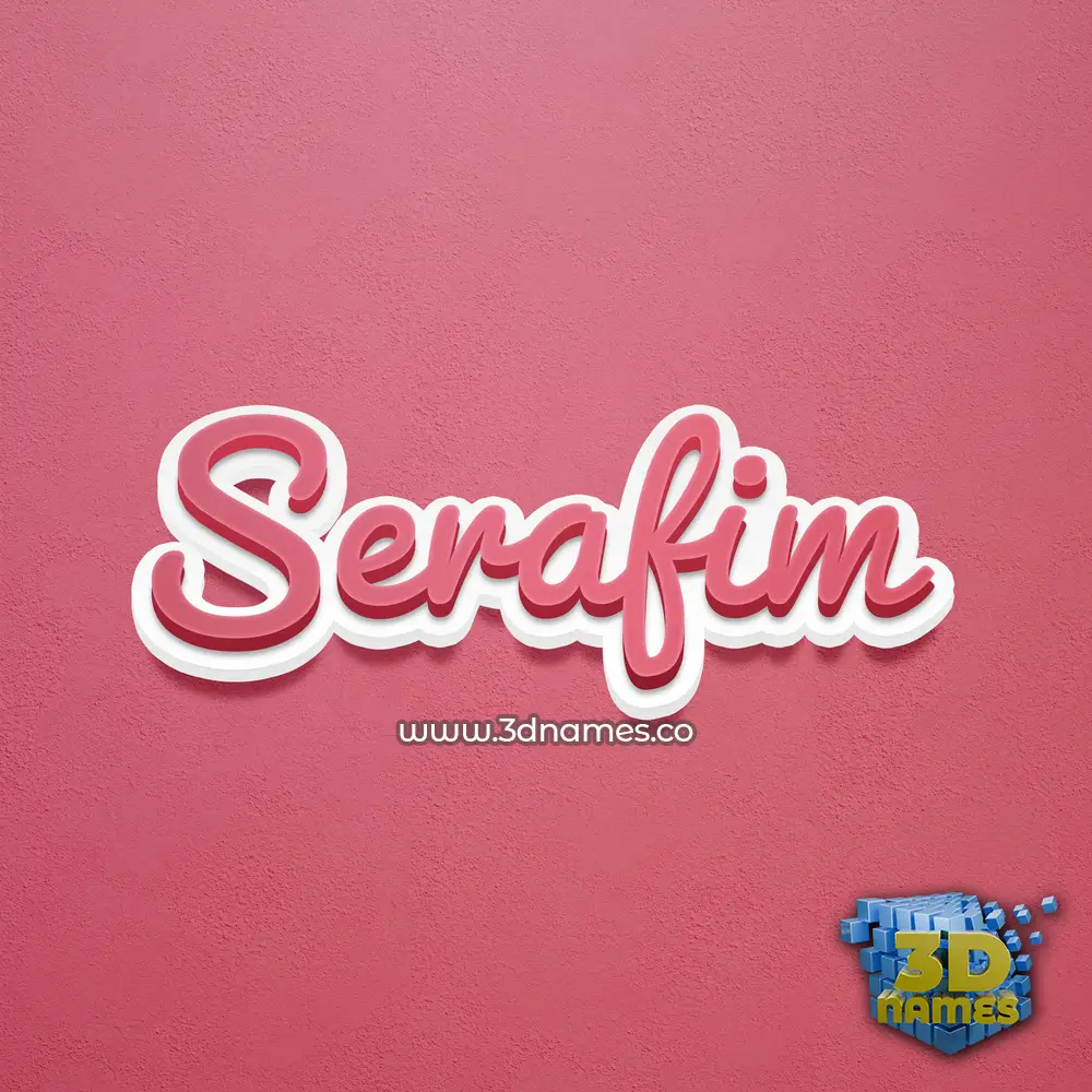 serafim in Red Scribble style - 3D name wallpaper