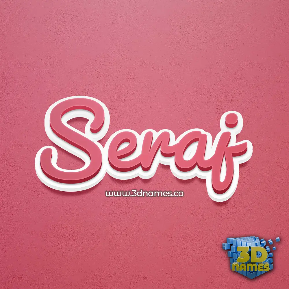 seraj in Red Scribble style - 3D name wallpaper