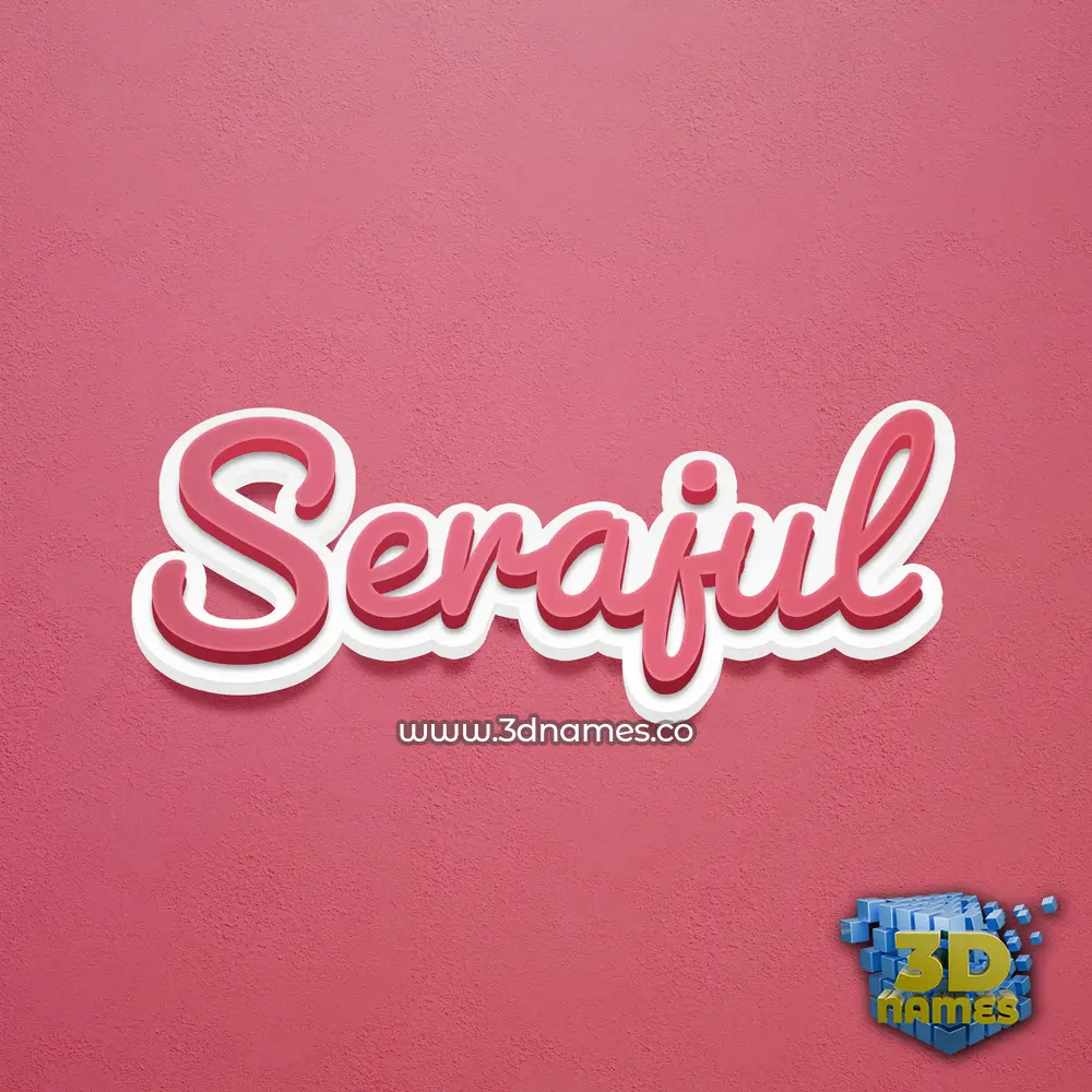 serajul in Red Scribble style - 3D name wallpaper