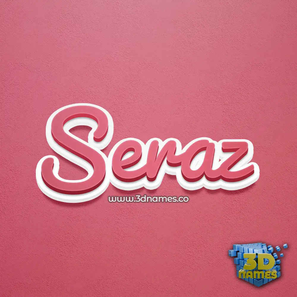 seraz in Red Scribble style - 3D name wallpaper