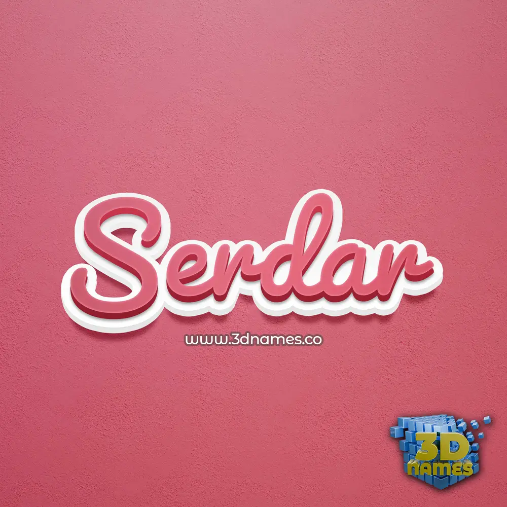 serdar in Red Scribble style - 3D name wallpaper