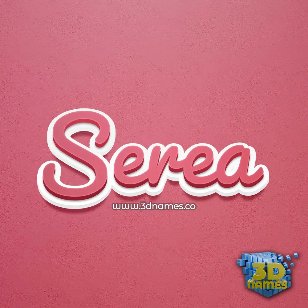 serea in Red Scribble style - 3D name wallpaper