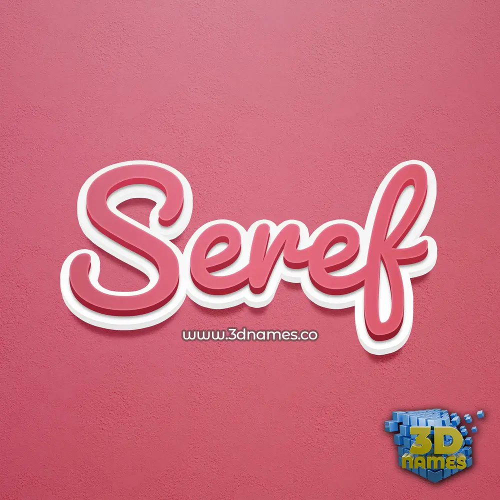 seref in Red Scribble style - 3D name wallpaper