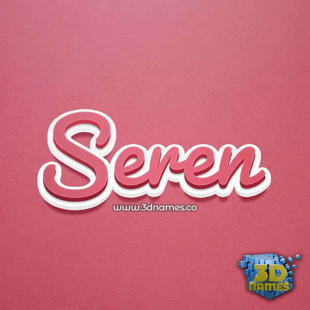 seren in Red Scribble style - 3D name wallpaper