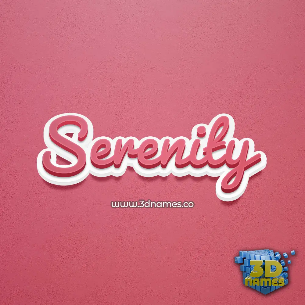 serenity in Red Scribble style - 3D name wallpaper