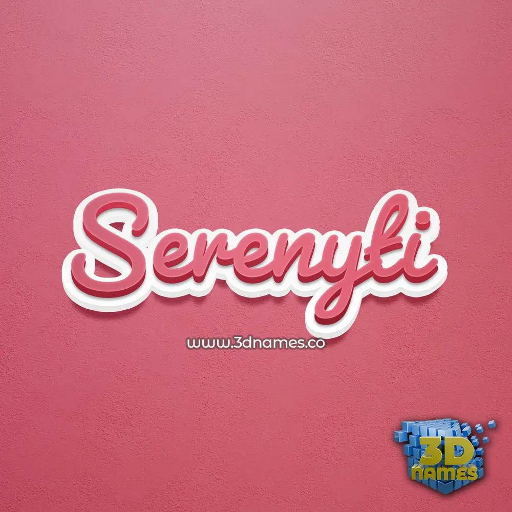 serenyti in Red Scribble style - 3D name wallpaper