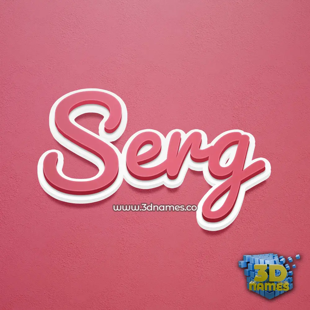serg in Red Scribble style - 3D name wallpaper