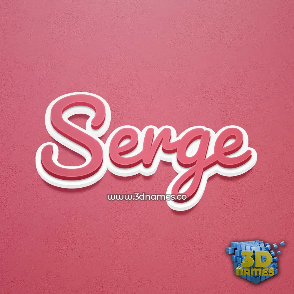 serge in Red Scribble style - 3D name wallpaper