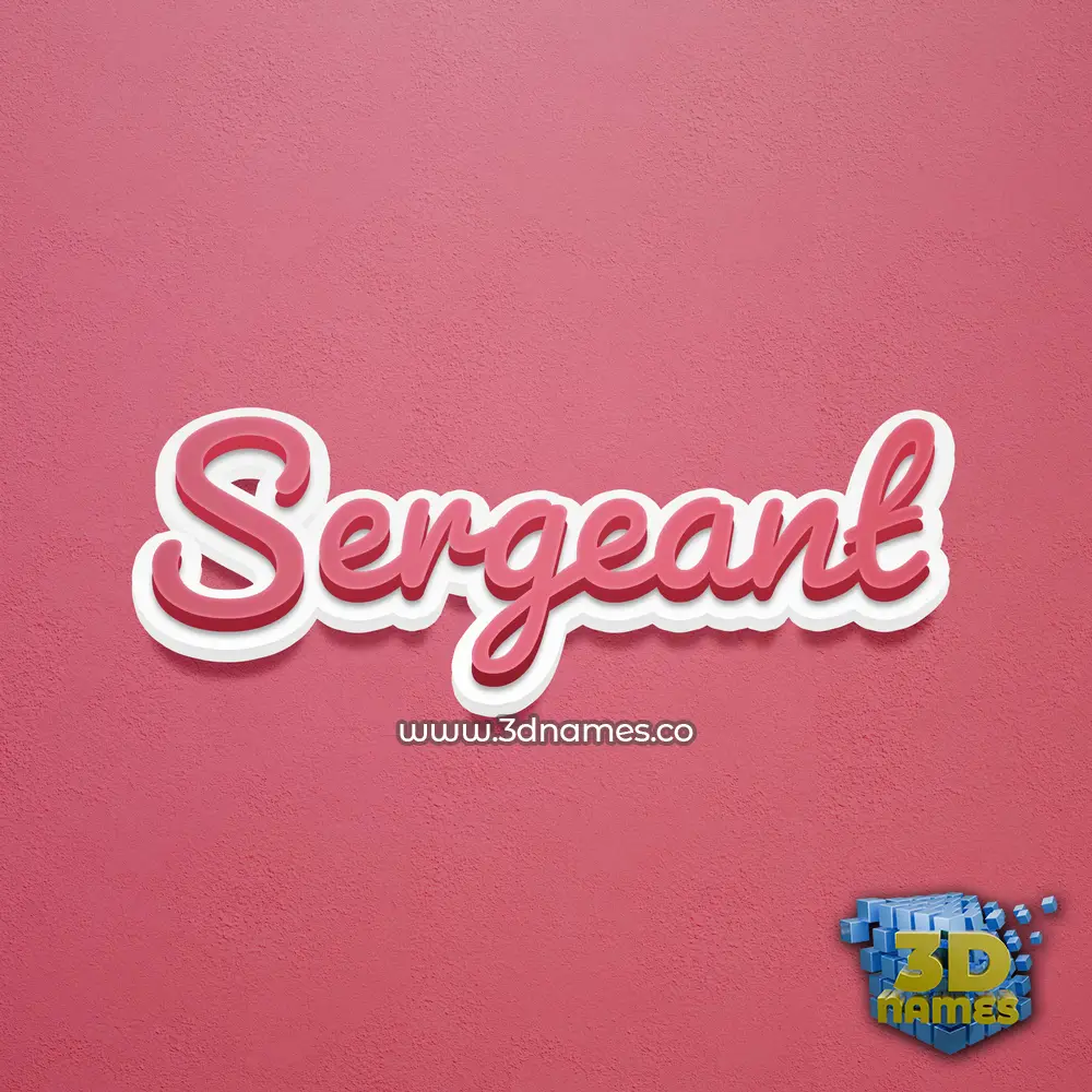 sergeant in Red Scribble style - 3D name wallpaper