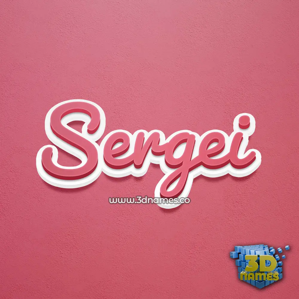 sergei in Red Scribble style - 3D name wallpaper