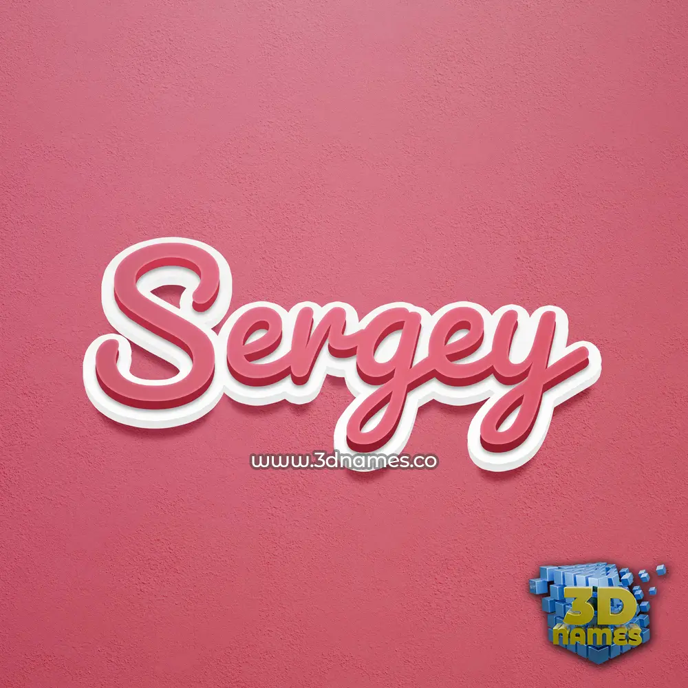 sergey in Red Scribble style - 3D name wallpaper
