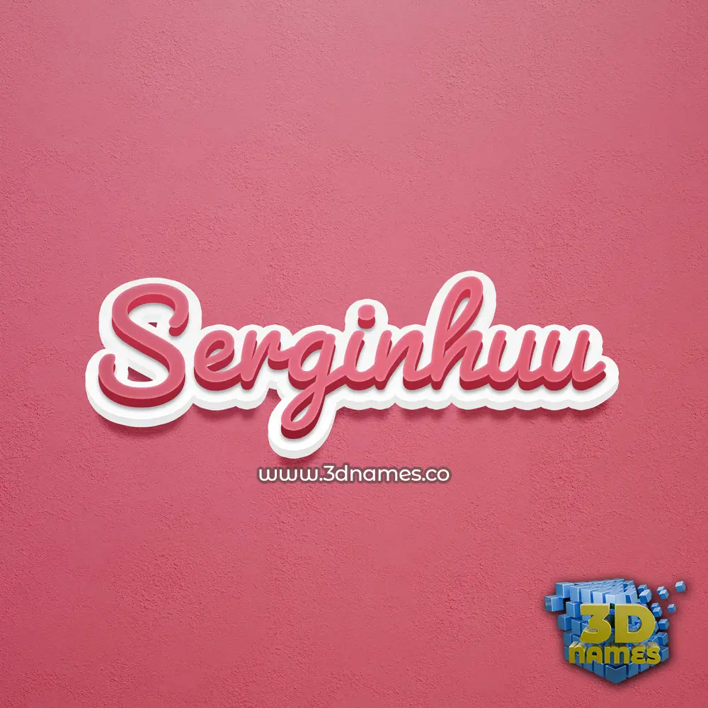 serginhuu in Red Scribble style - 3D name wallpaper
