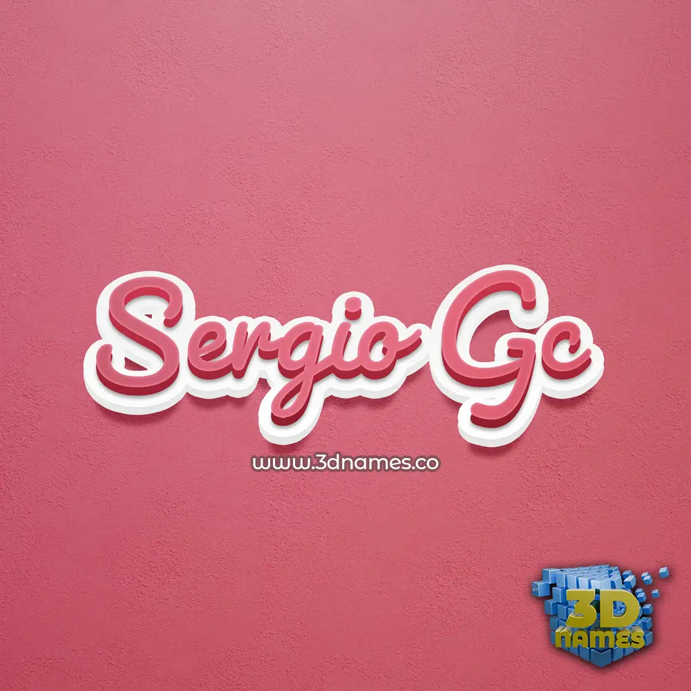 sergio gc in Red Scribble style - 3D name wallpaper