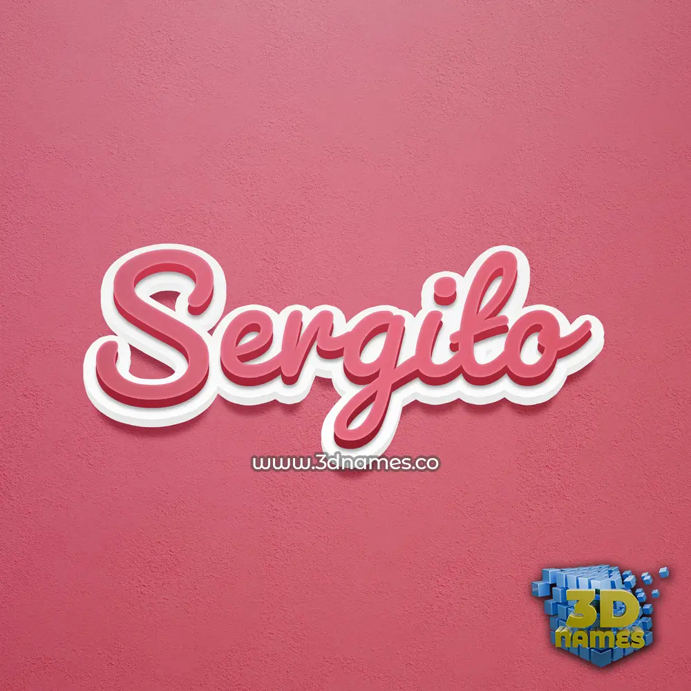 sergito in Red Scribble style - 3D name wallpaper