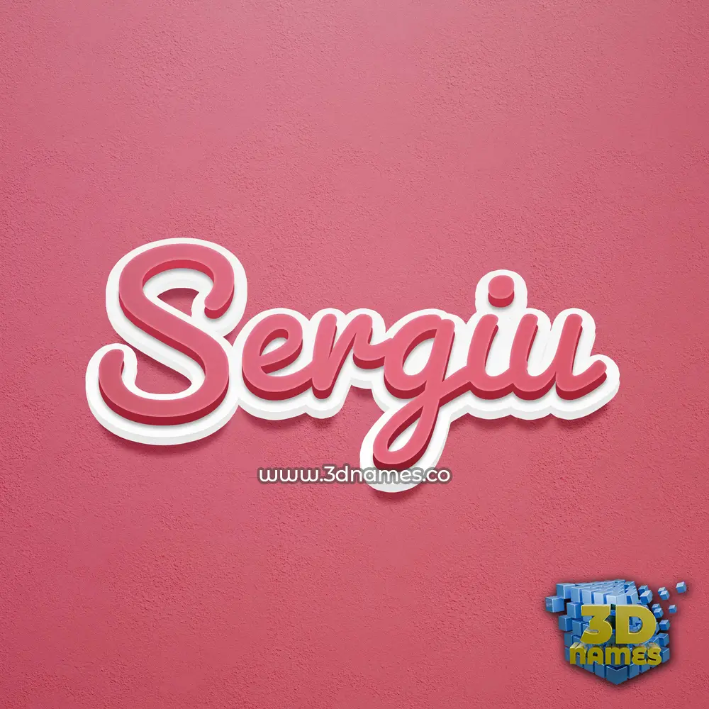 sergiu in Red Scribble style - 3D name wallpaper