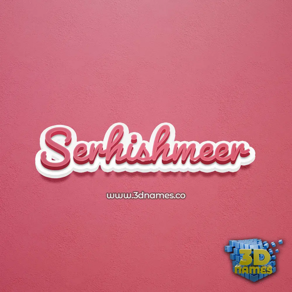 serhishmeer in Red Scribble style - 3D name wallpaper