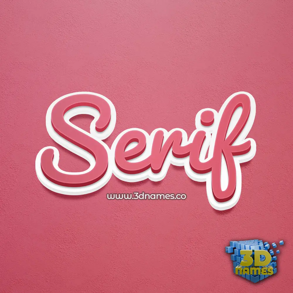 serif in Red Scribble style - 3D name wallpaper