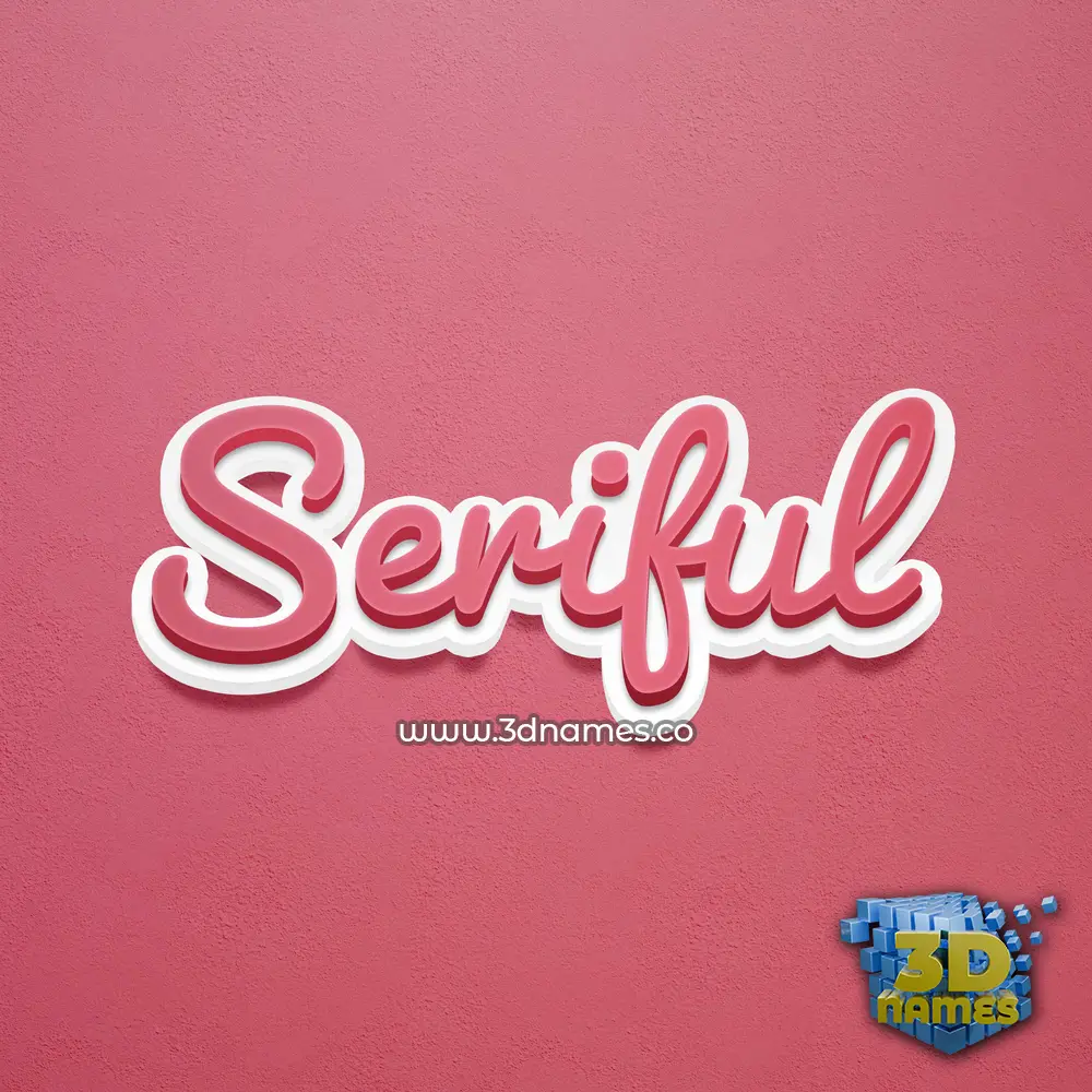 seriful in Red Scribble style - 3D name wallpaper