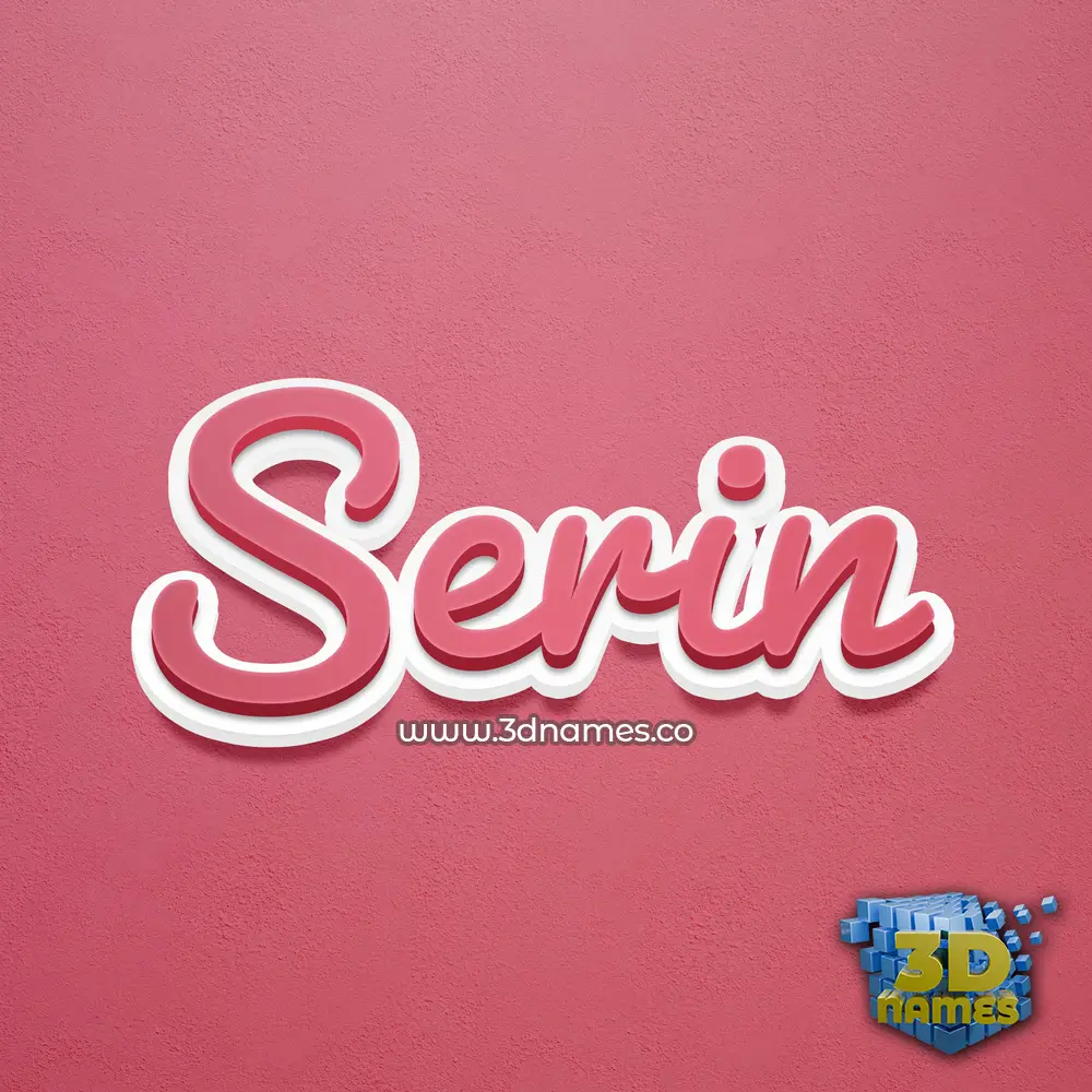 serin in Red Scribble style - 3D name wallpaper
