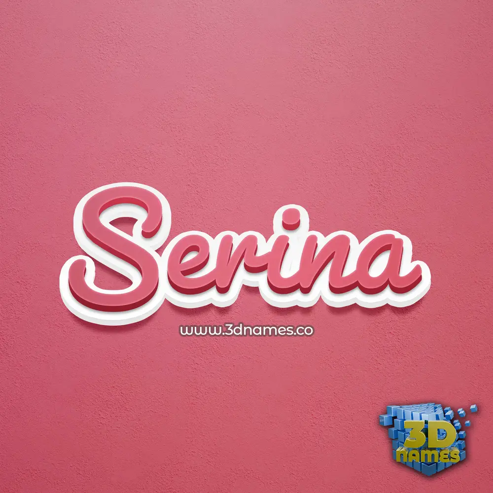 serina in Red Scribble style - 3D name wallpaper