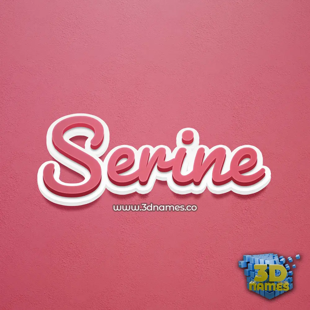 serine in Red Scribble style - 3D name wallpaper