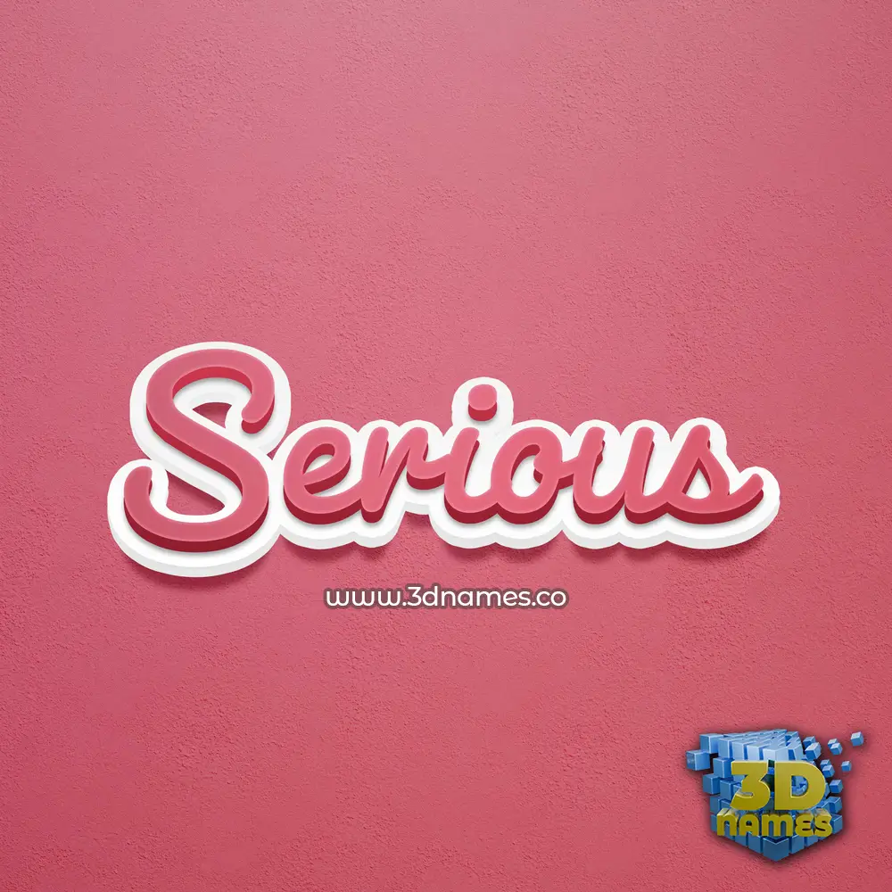 serious in Red Scribble style - 3D name wallpaper