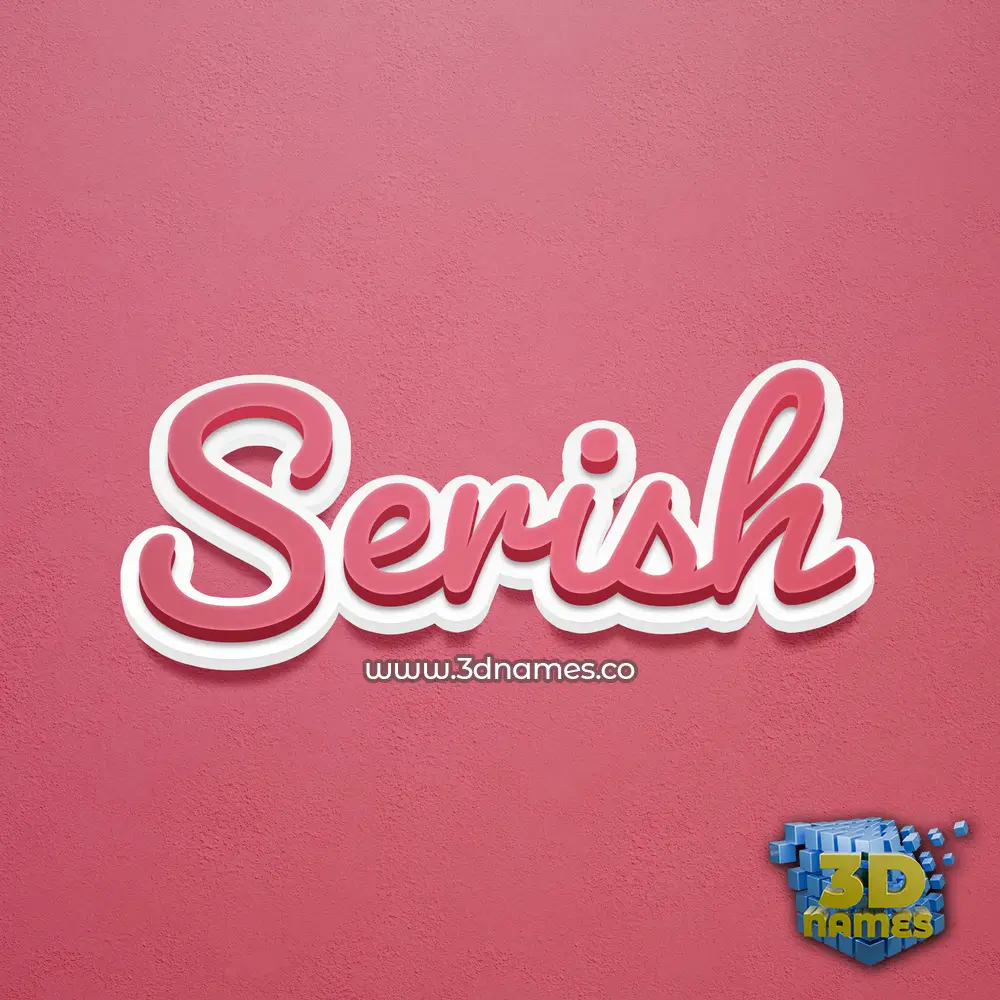 serish in Red Scribble style - 3D name wallpaper