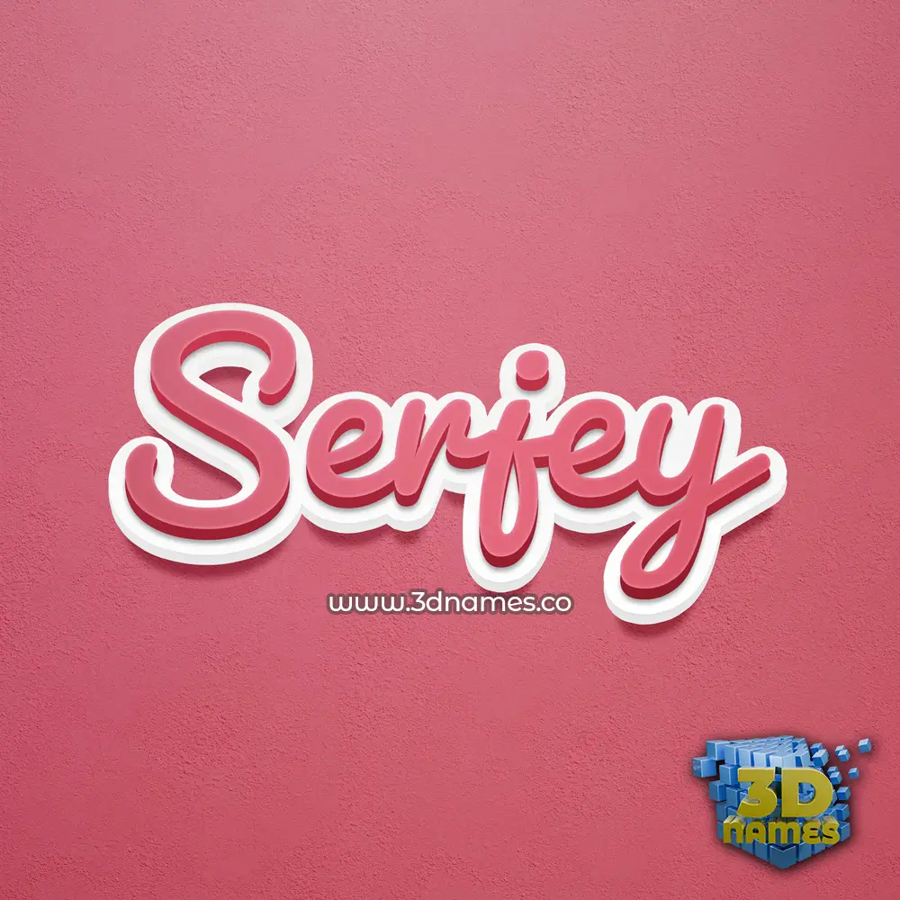 serjey in Red Scribble style - 3D name wallpaper