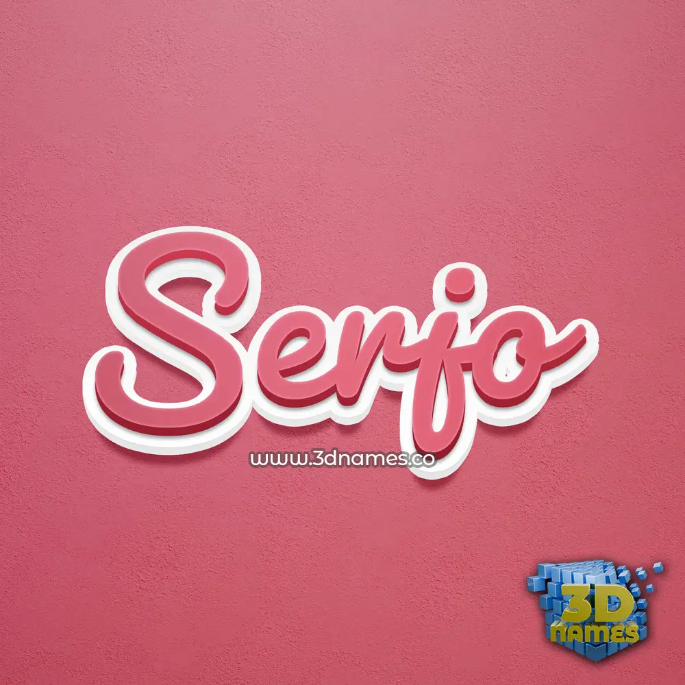 serjo in Red Scribble style - 3D name wallpaper