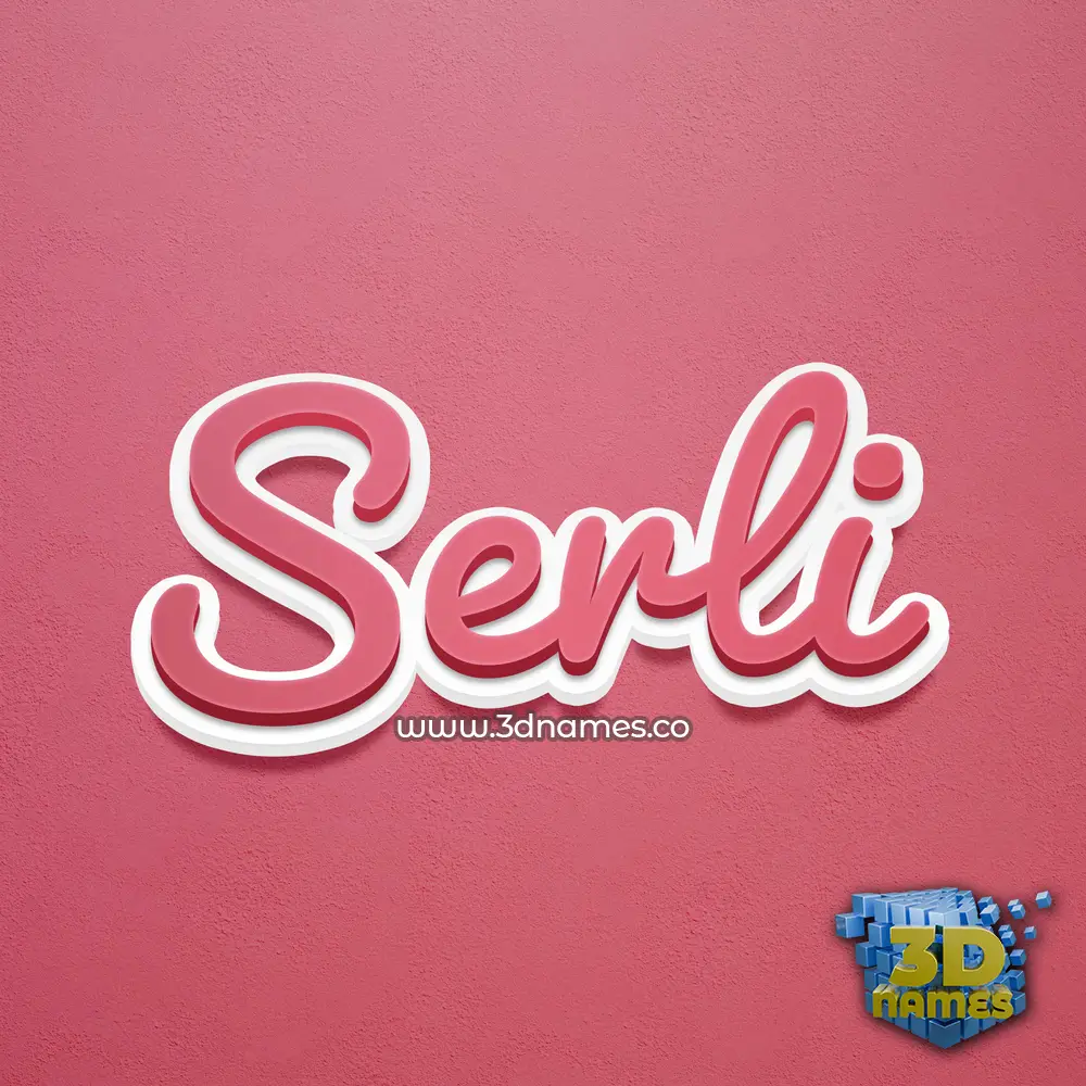serli in Red Scribble style - 3D name wallpaper