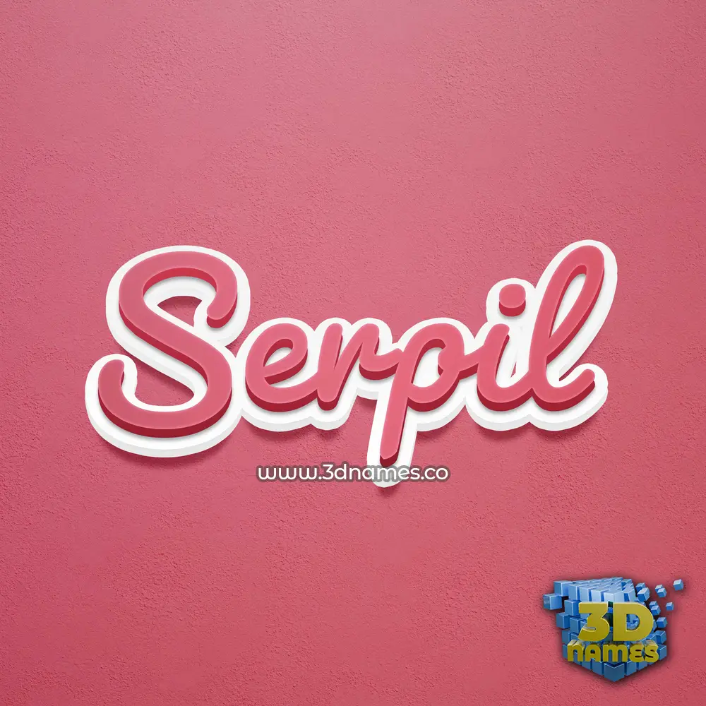 serpil in Red Scribble style - 3D name wallpaper