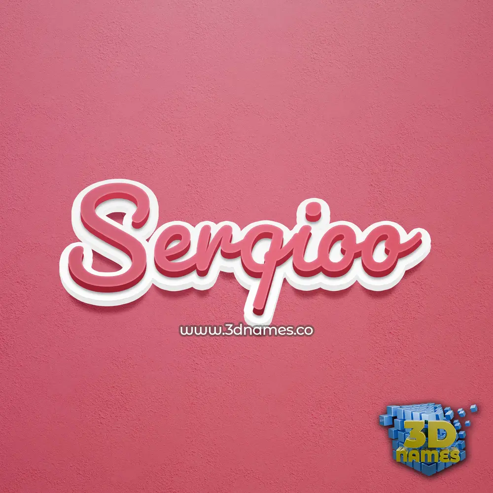 serqioo in Red Scribble style - 3D name wallpaper