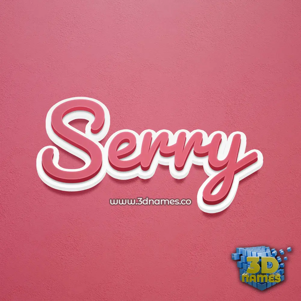 serry in Red Scribble style - 3D name wallpaper
