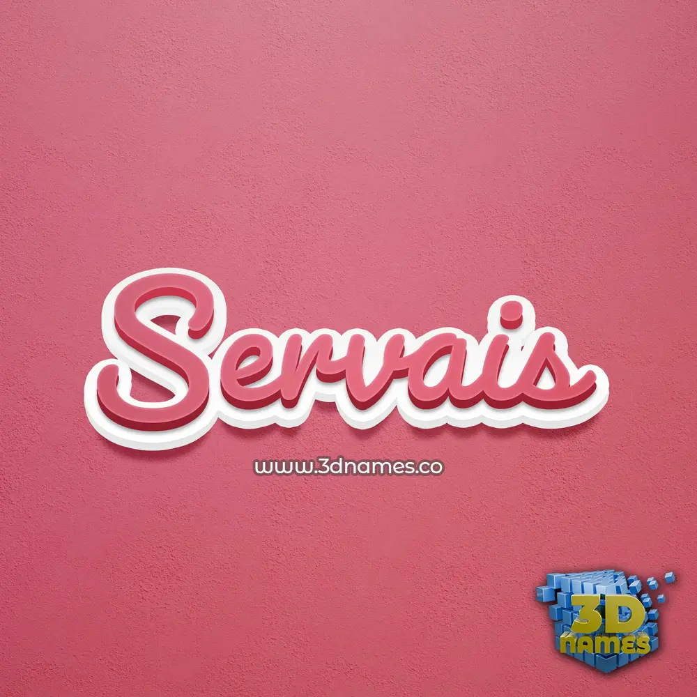 servais in Red Scribble style - 3D name wallpaper