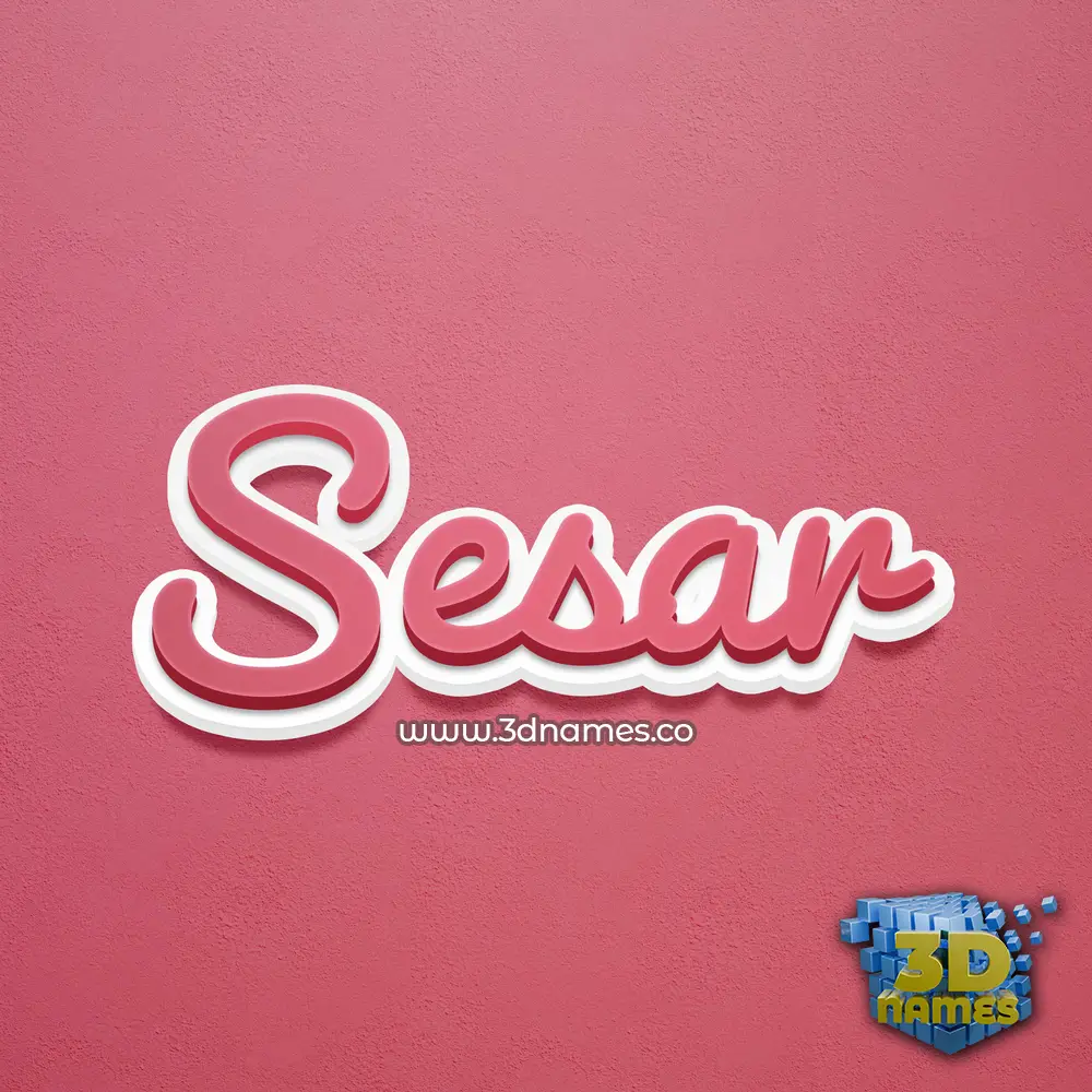 sesar in Red Scribble style - 3D name wallpaper