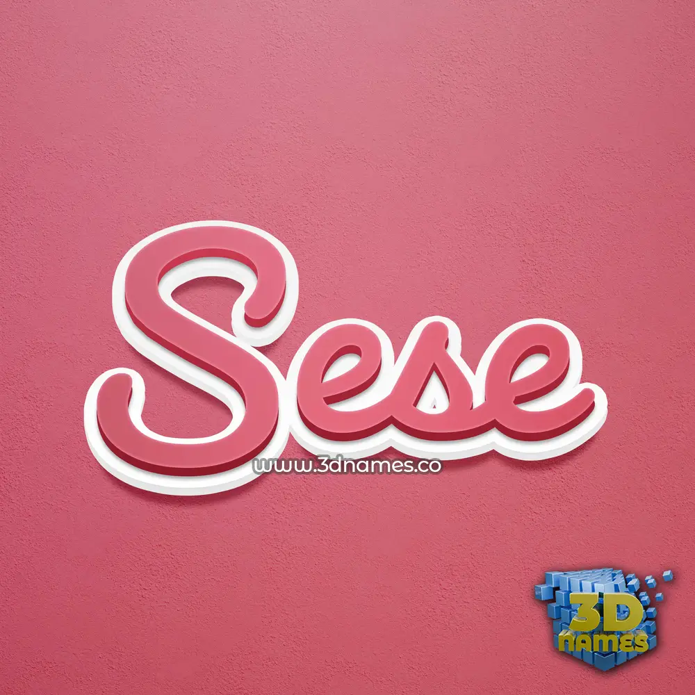 sese in Red Scribble style - 3D name wallpaper