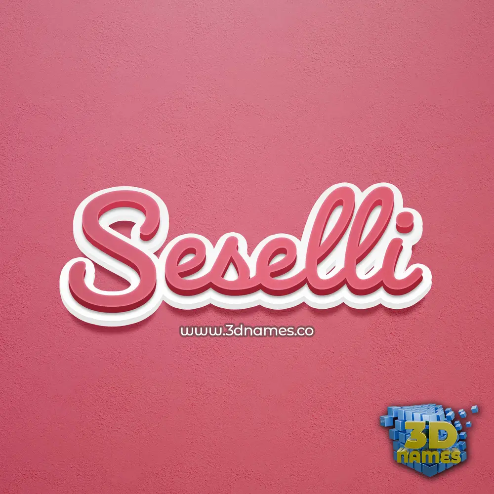 seselli in Red Scribble style - 3D name wallpaper