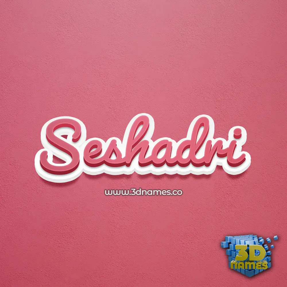 seshadri in Red Scribble style - 3D name wallpaper