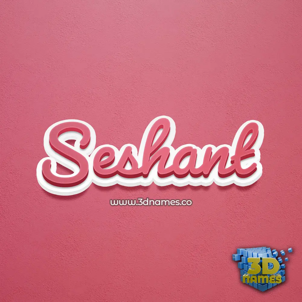 seshant in Red Scribble style - 3D name wallpaper