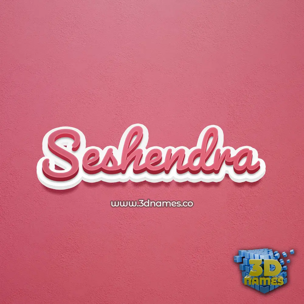 seshendra in Red Scribble style - 3D name wallpaper