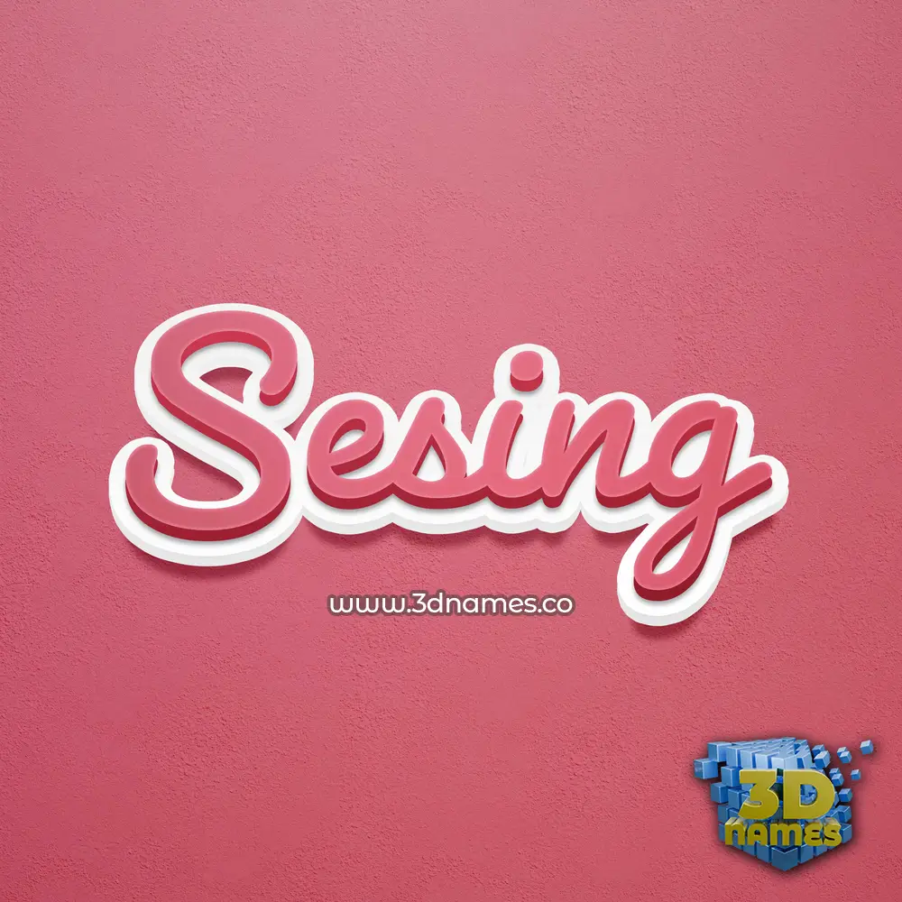 sesing in Red Scribble style - 3D name wallpaper