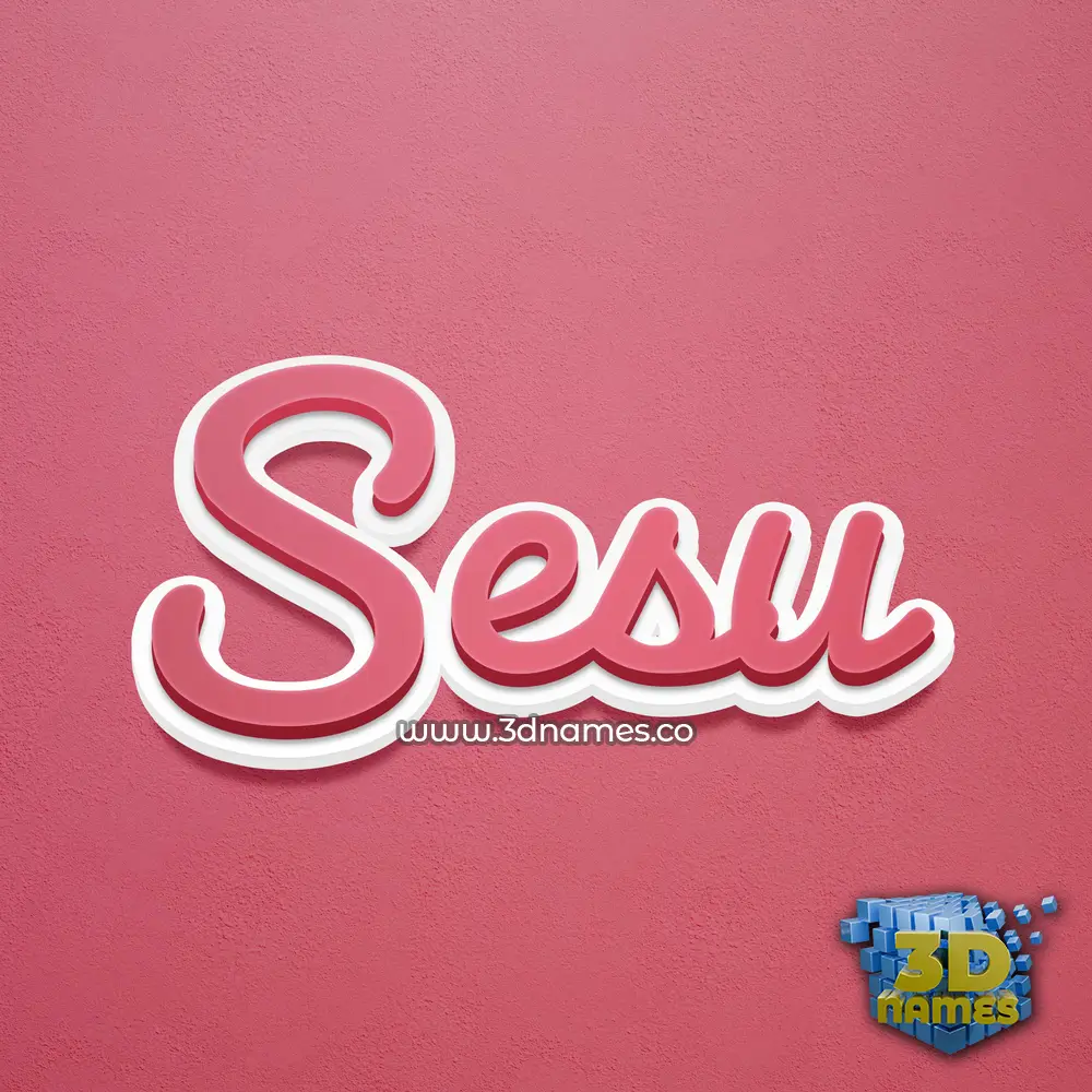 sesu in Red Scribble style - 3D name wallpaper