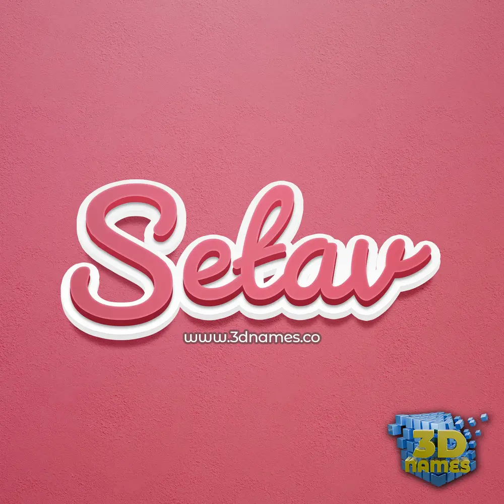 setav in Red Scribble style - 3D name wallpaper