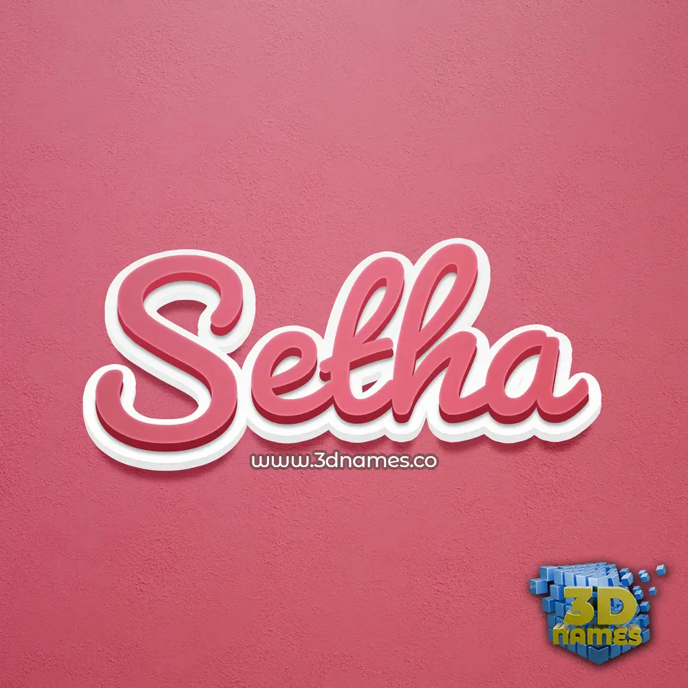 setha in Red Scribble style - 3D name wallpaper