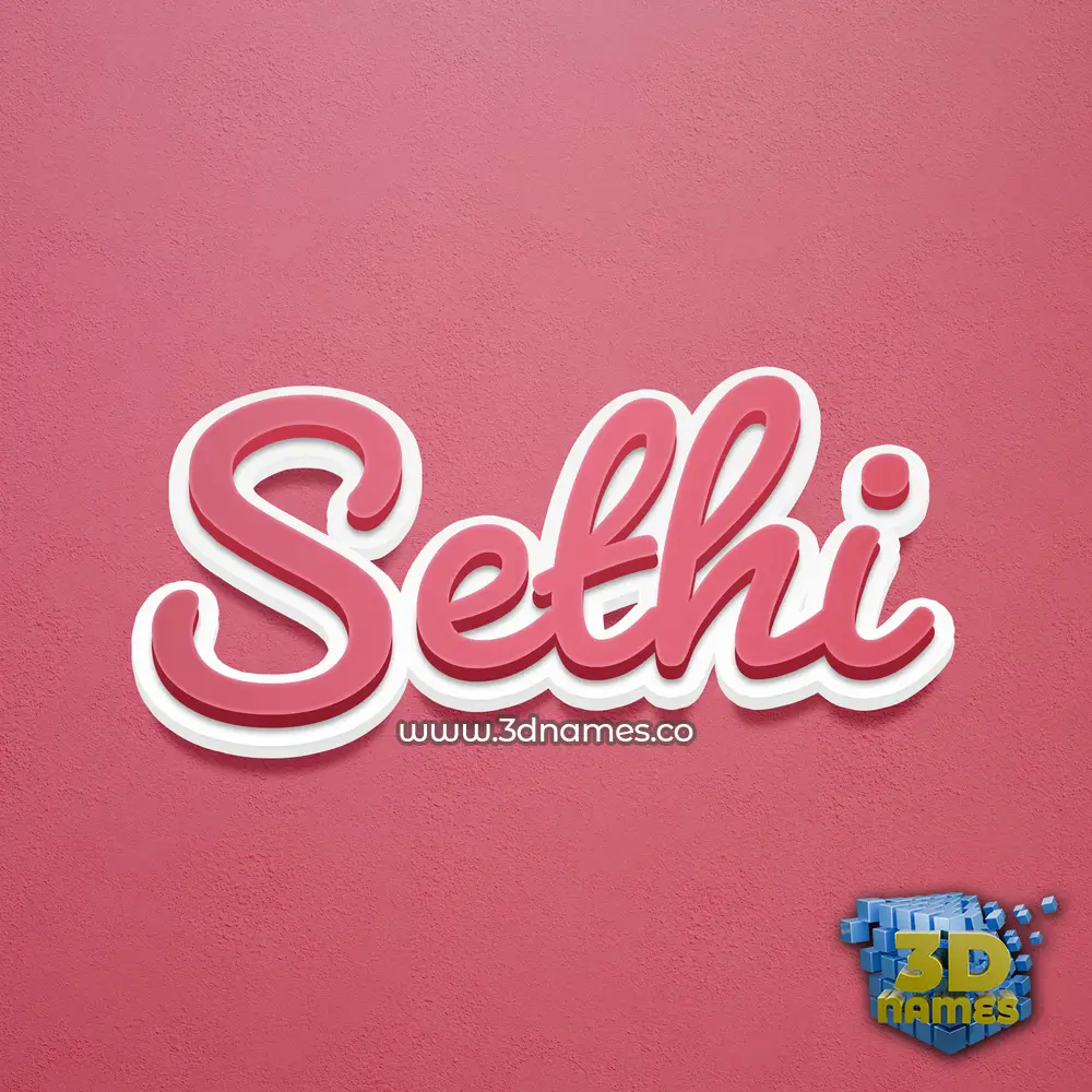 sethi in Red Scribble style - 3D name wallpaper