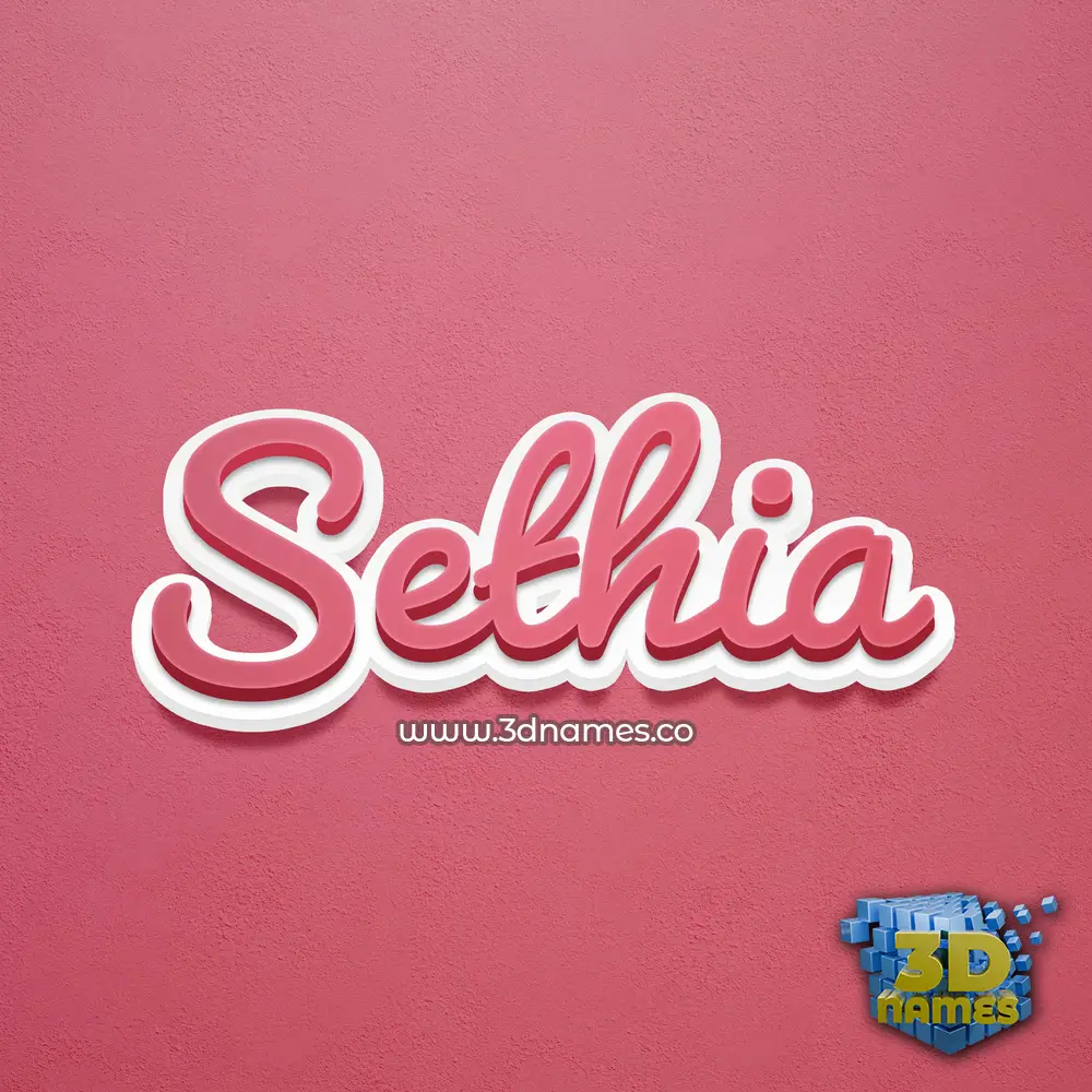 sethia in Red Scribble style - 3D name wallpaper