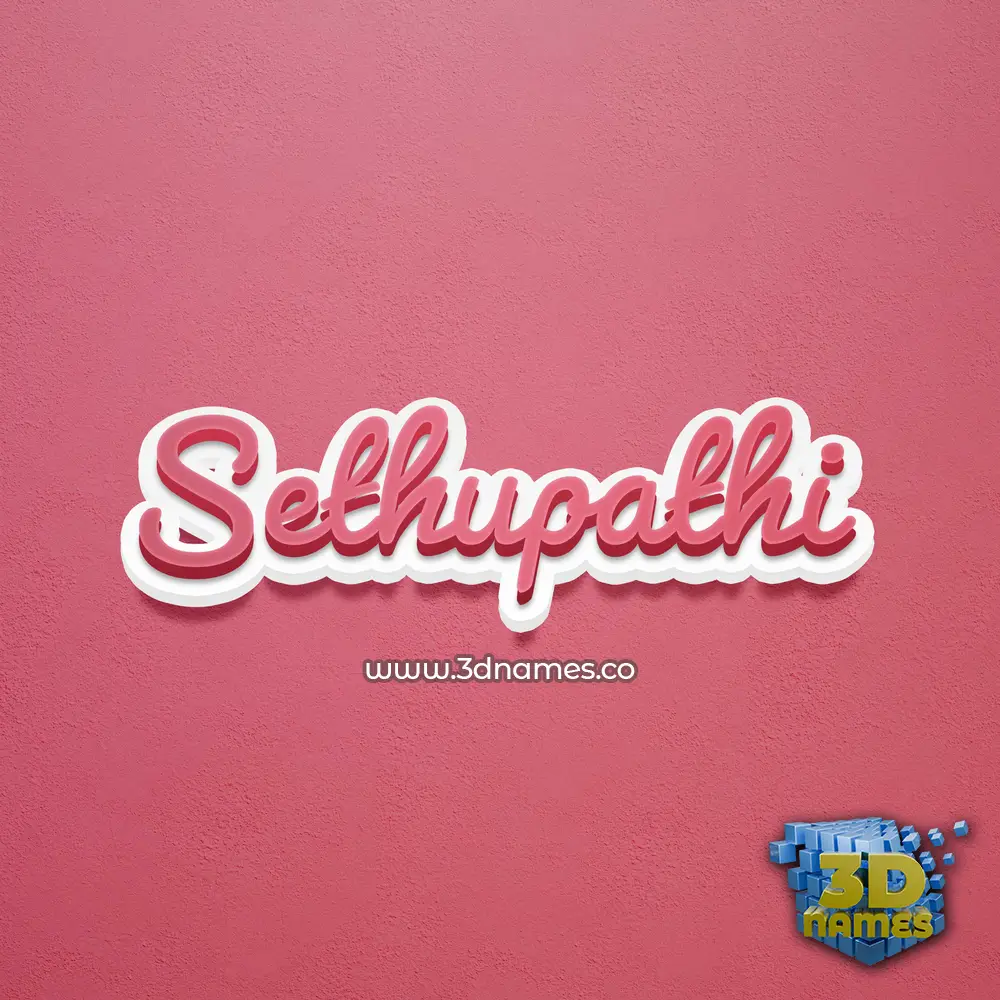 sethupathi in Red Scribble style - 3D name wallpaper