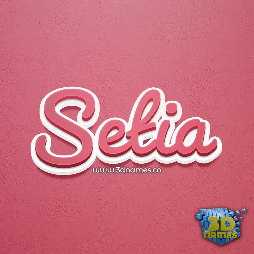 setia in Red Scribble style - 3D name wallpaper