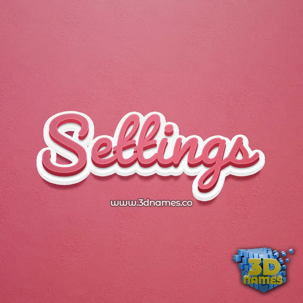 settings in Red Scribble style - 3D name wallpaper