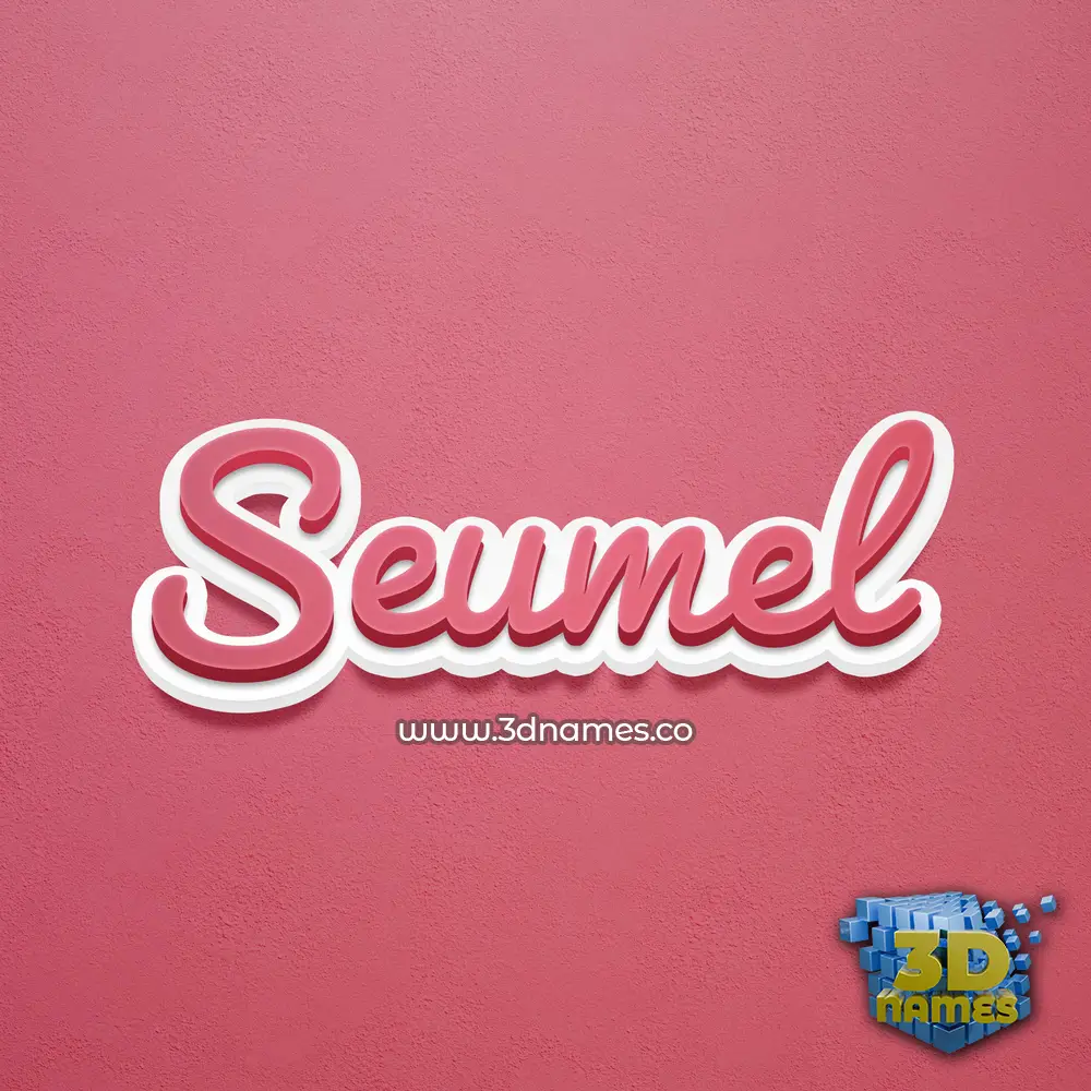 seumel in Red Scribble style - 3D name wallpaper